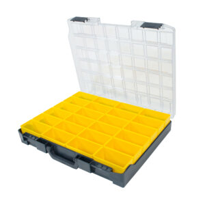 Plastic assortment case incl. 24 inserts yellow
