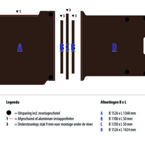 Floor plate 12 mm brown for JUMPY L3 FWD (wheelbase 3275)